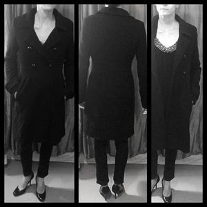 Bizz Princess Knee Length Black Coat